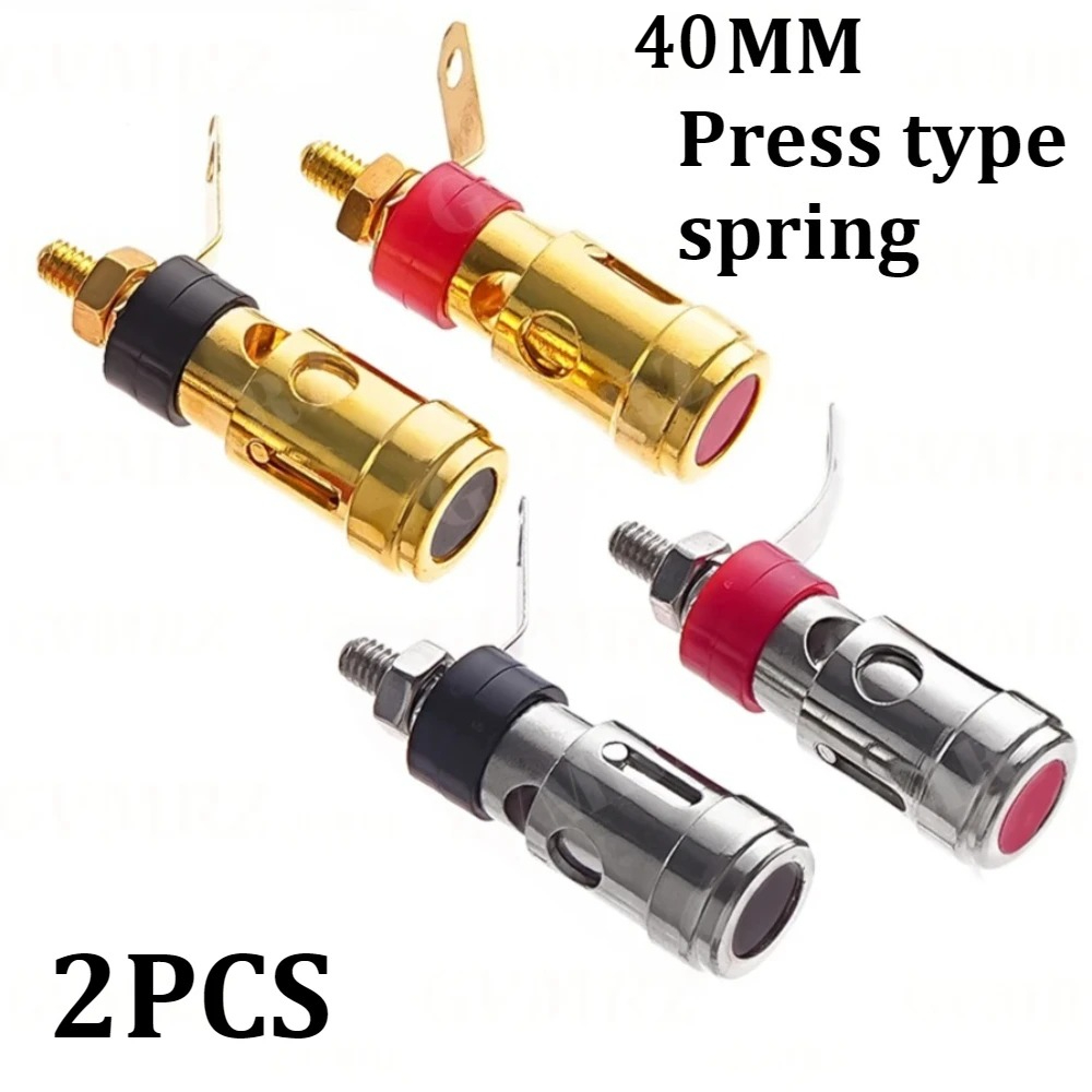 Push Fit Connector - 2個入り アンプ端子 40mm コネクター バインディングポスト プッシュクイックタイプ