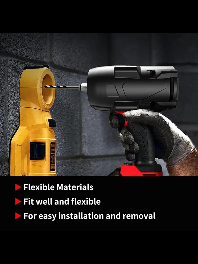 Milwaukee Drill M18 Fuel - ミルウォーキーM18 FUELインパクトレンチ2967-20用18V電源対応ヘビーデューティー保護ブーツ、赤と黒のラバーカバー、49-16互換