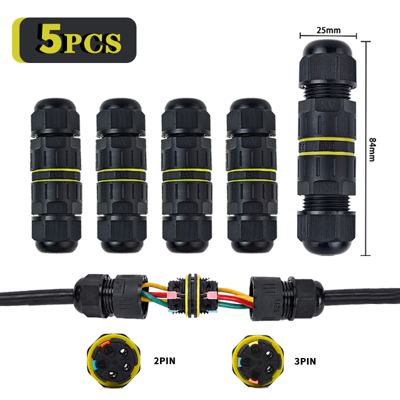 5 個 IP68 防水クイックワイヤーコネクタ 2/3 ピン - Push Fit Connector のレビューと価格