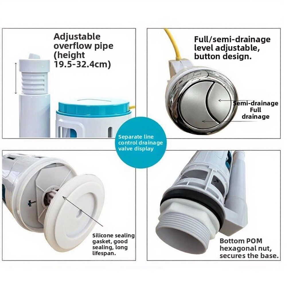 1 ピースデュアルフラッシュバルブケーブルトイレ水槽機構節水 - Toilet Fill Valve のレビューと価格
